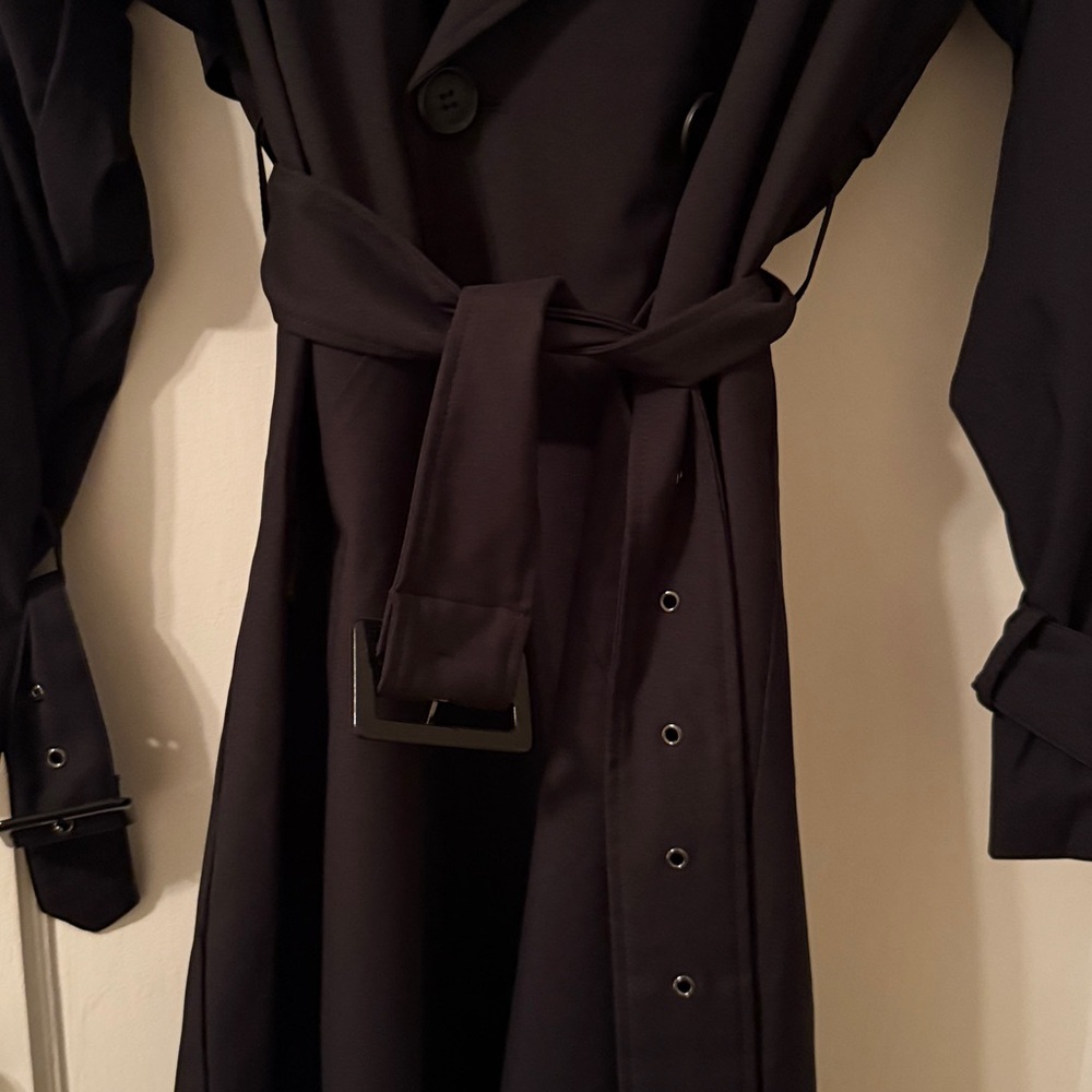 Bernardo Classic Black Outerwear trench with hood and belt